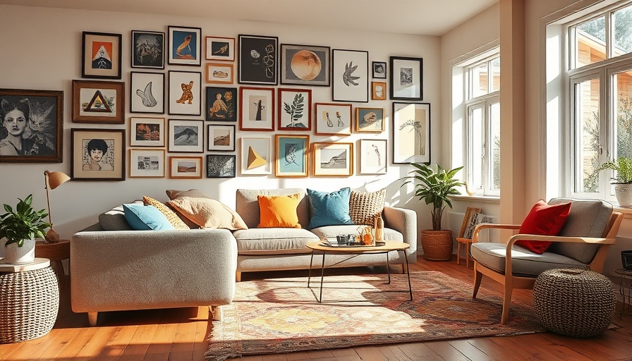 Cozy living room with wall art for living alone inspiration.