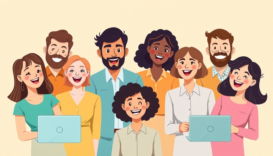 Illustration of colleagues enjoying workplace friendships online.