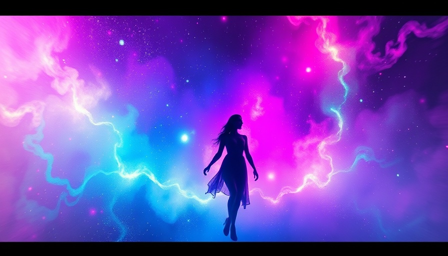 Vibrant abstract space depicting transformations through hardship.