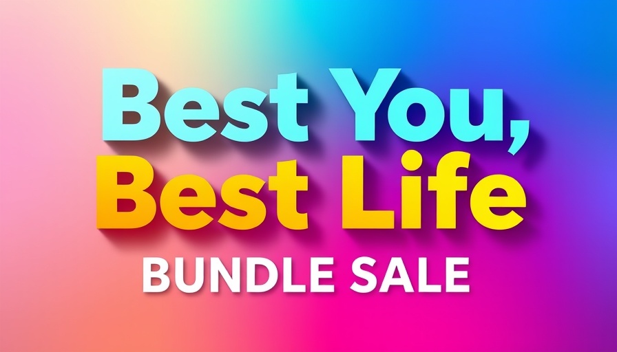 Vibrant poster promoting life-changing tools for mental wellness bundle sale.