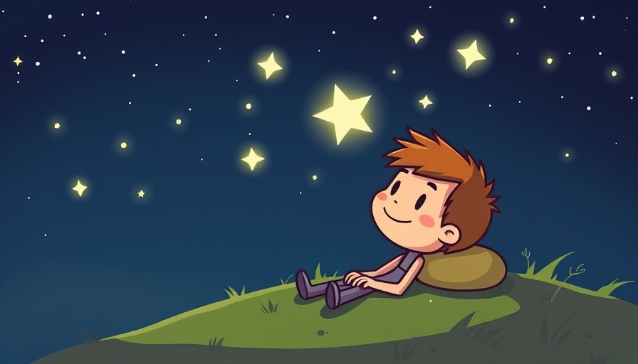 Cartoon stick figure gazing at stars, pursue your dreams passionately.