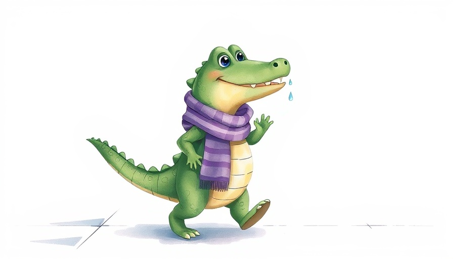 Ruth Chan comics about finding your way: crocodile walking and crying.