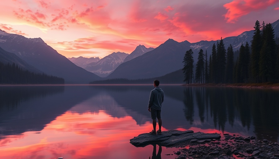 Awe journal benefits reflected in serene mountain scenery.