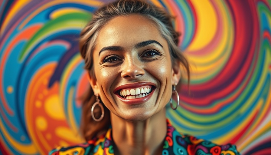 Expressive woman embracing self-discovery through colorful fashion.