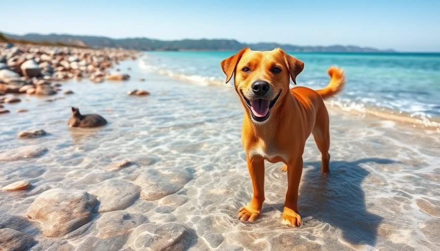 Balanced Weekend Lifestyle: Dog at a serene beach.