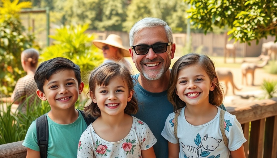 Children with adult at zoo, showing support and connection.