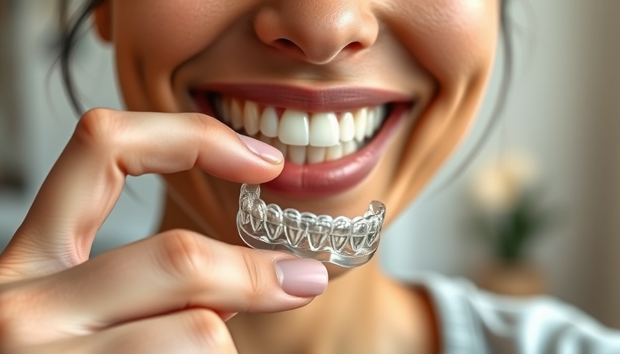 Close-up of clear aligners for teeth straightening.