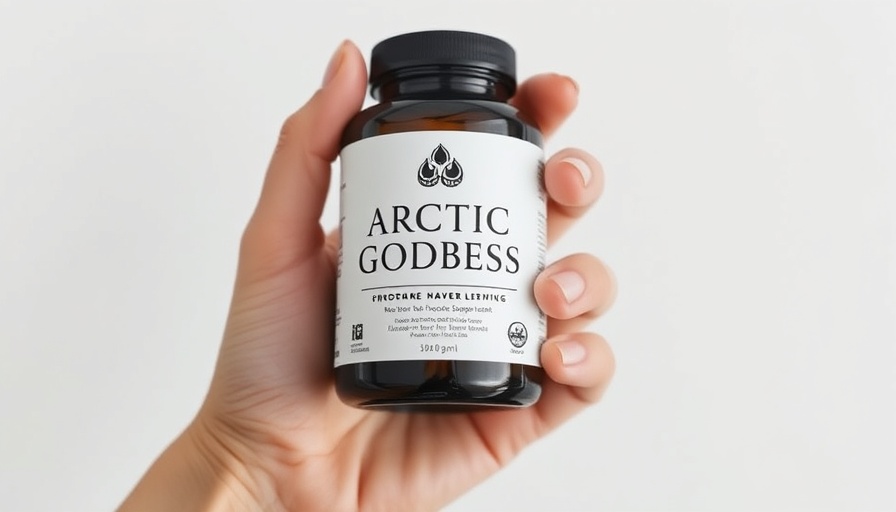 Arctic Goddess supplement bottle held in hand for hormonal health.
