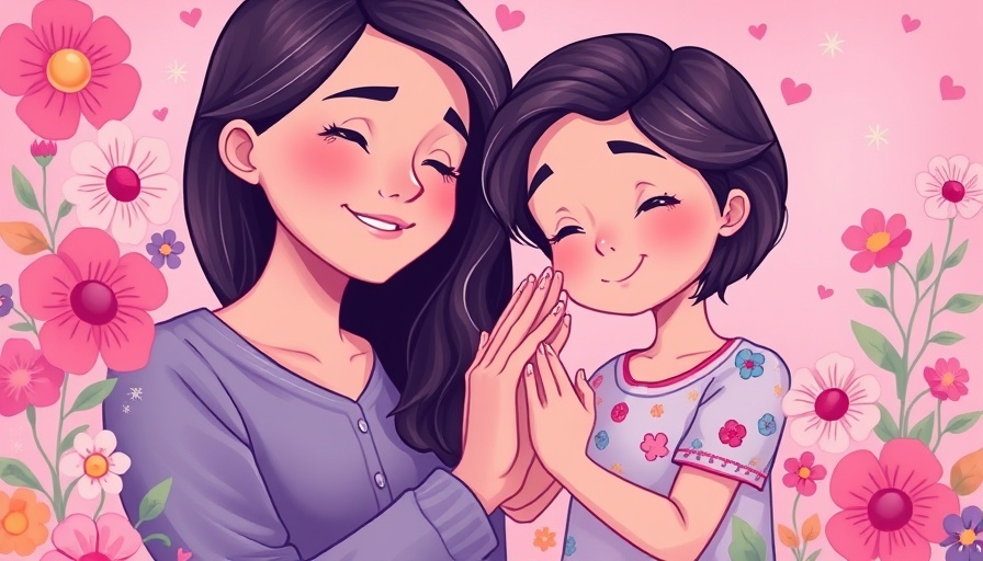 Heartwarming illustration depicting healing through grief with a woman and child reflection.