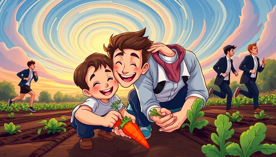 Redefining success in modern life: joyful gardening scene.