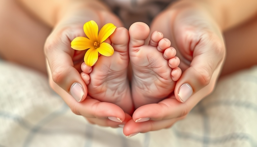 Circle of Security Programme effectiveness, tiny baby feet cradled in hands.
