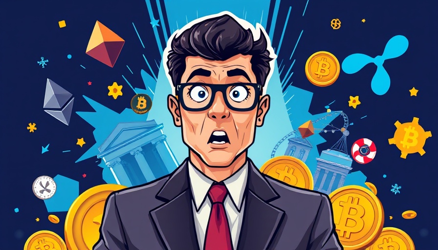 Colorful crypto collage with Ethereum and BlackRock elements.