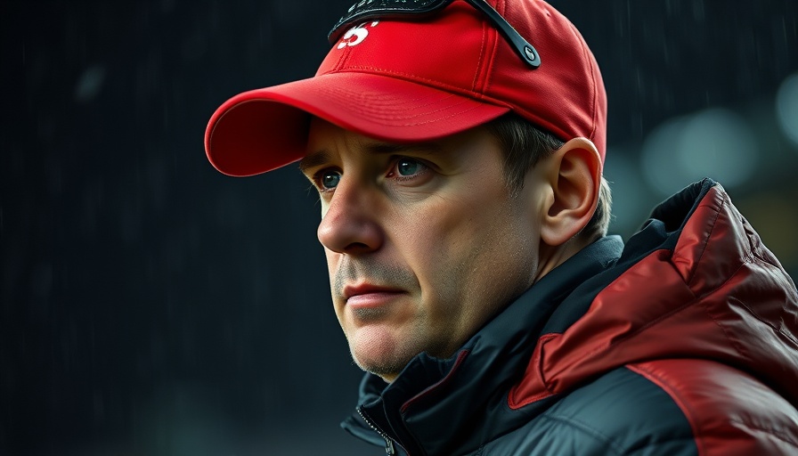 Determined coach under rain at Springboks vs Benetton rugby match.