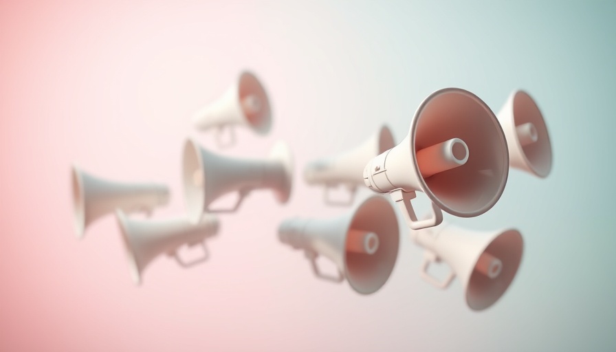 Abstract megaphones representing managing multiple campaigns in pastel.
