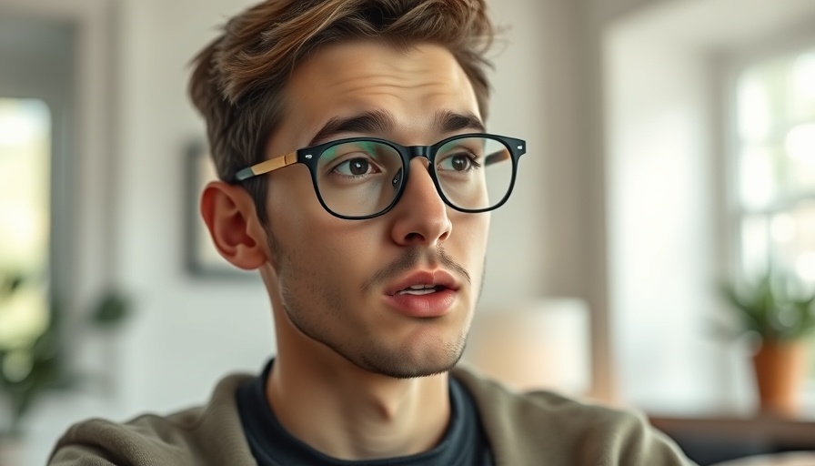 Young man discussing mental health in an interview setting.