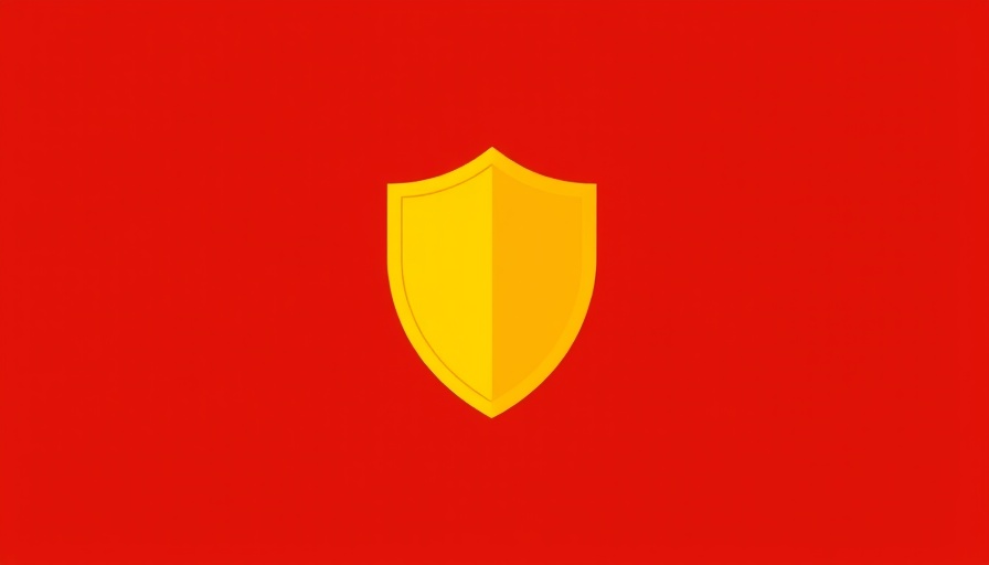 Yellow shield on red, symbolizing heart protection.