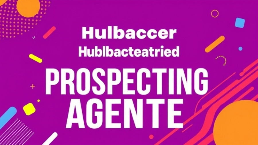 AI in sales outreach graphic highlighting HubSpot's prospecting agent with vibrant design.