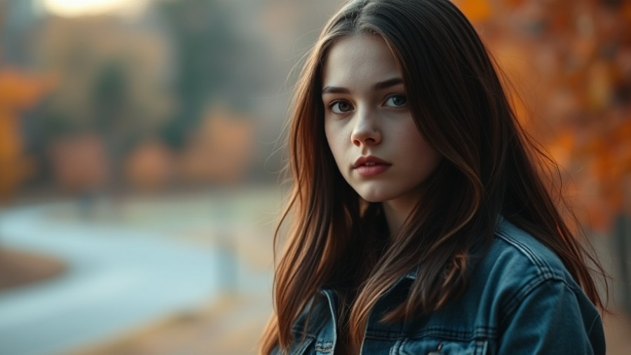 Teen girl in outdoor setting, adolescent self-harm prevention focus.