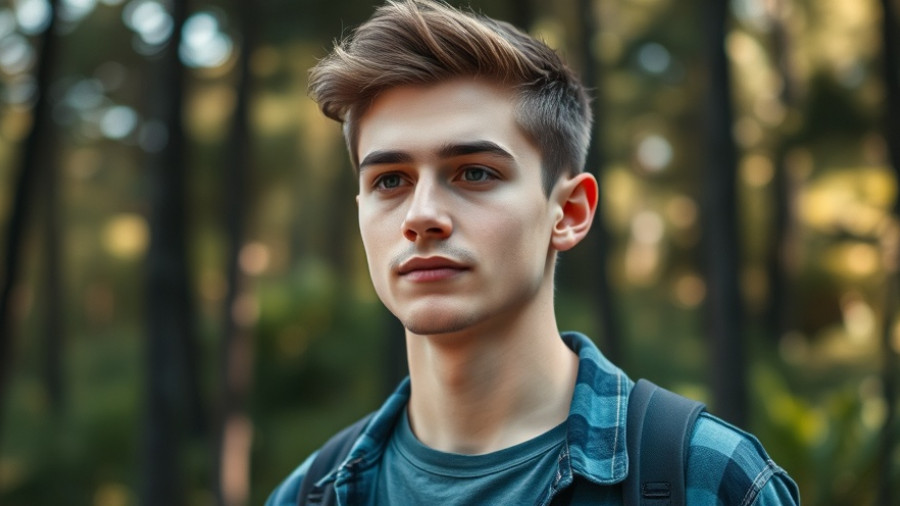 Young man enjoying sober living outdoors in nature.