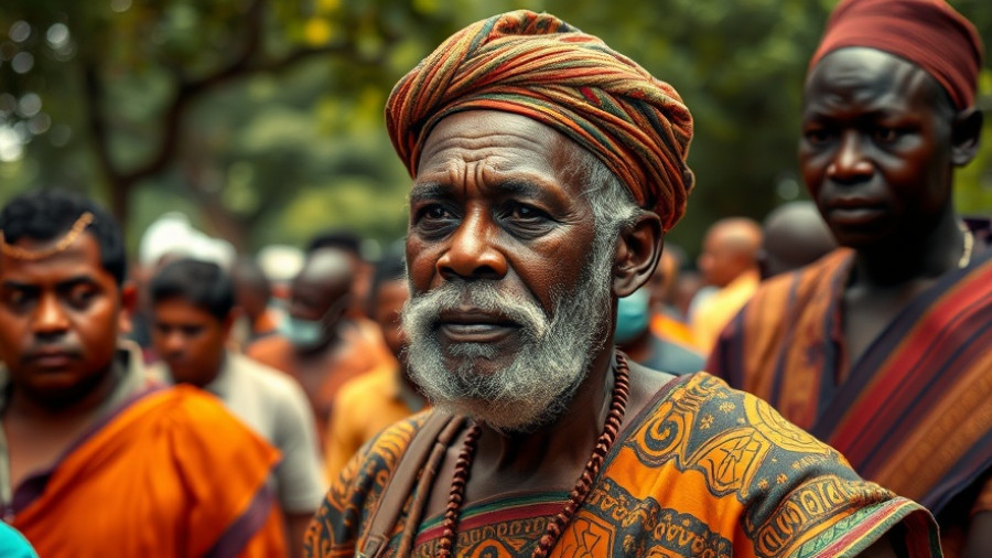 Cameroon elections controversy: Elderly man in traditional attire.