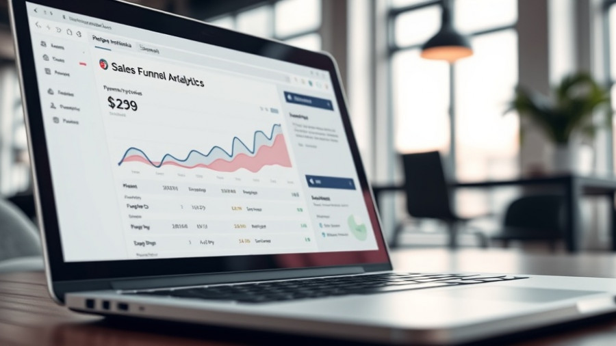 AI Sales Funnels: Laptop displaying analytics and payment alert.