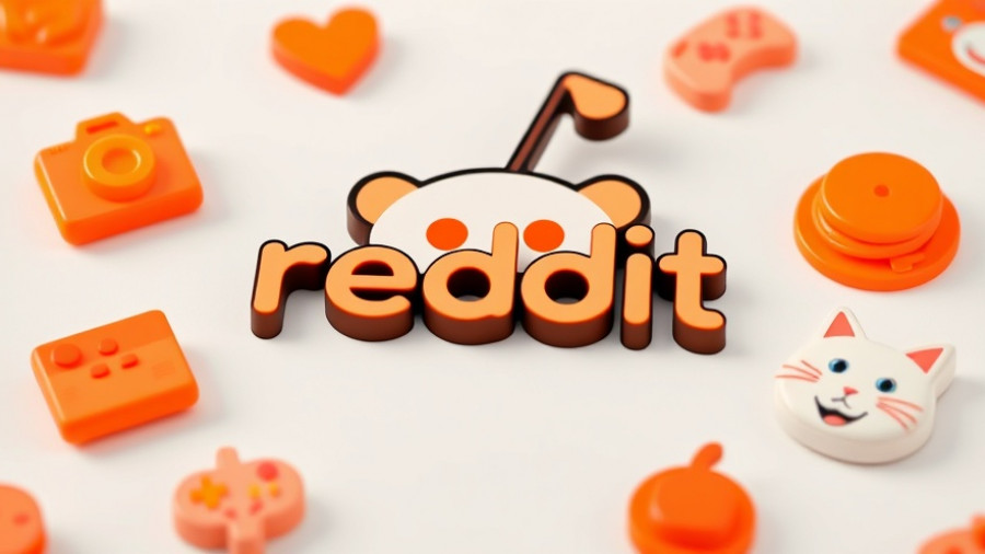 Playful Reddit logo with orange 3D icons, choosing a web hosting service.