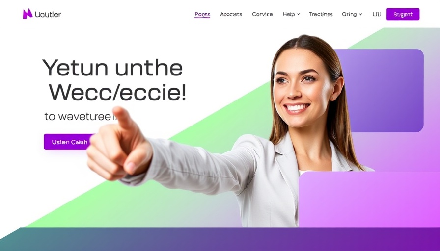 Growth Talent Accelerator Program promotion with confident woman pointing.