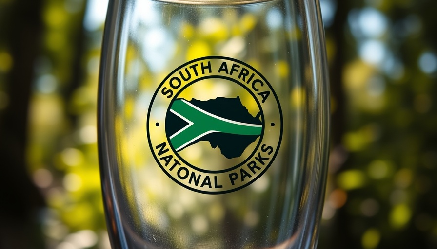 South African National Parks logo on glass at Kruger National Park
