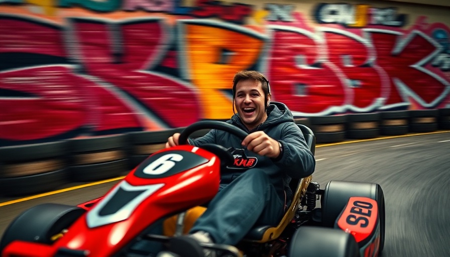 Go-kart racing, adventurous activity in Pretoria, vibrant mural backdrop.