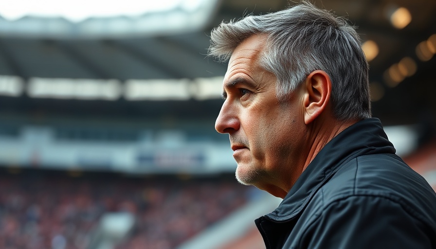 Thoughtful mature man in stadium, Stellenbosch FC context
