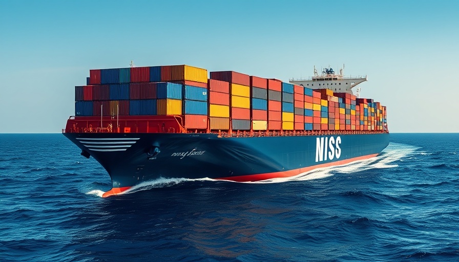 Massive container ship at sea highlighting Trump tariffs impact.