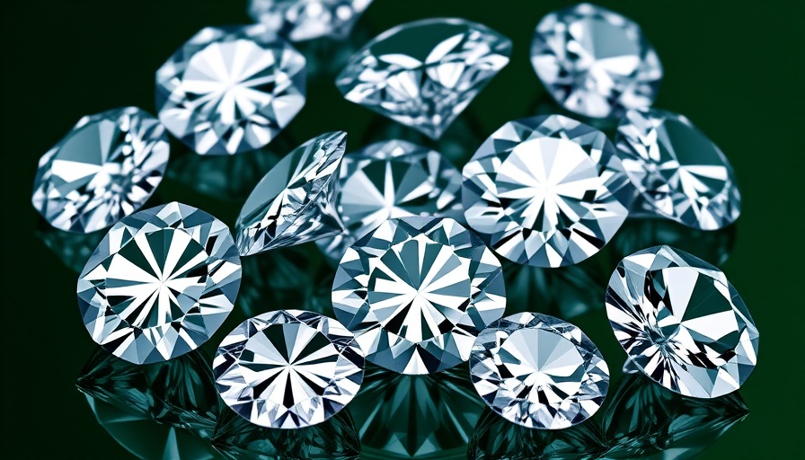 Diamonds showcasing cut evolution against green background