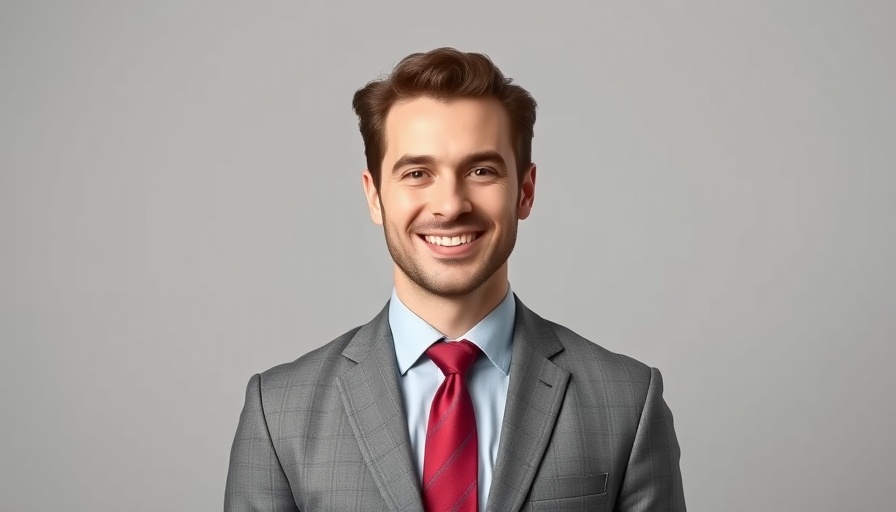 Confident businessman smiling, photorealistic portrait