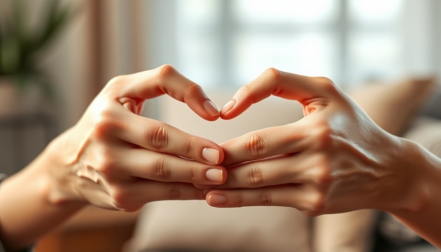 Meditative heart gesture representing giving and receiving benefits