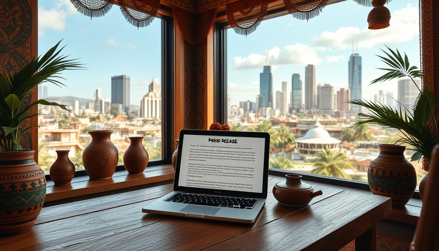 Podmaster Masterclass 2025: city view with traditional African decor.