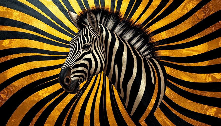 Abstract zebra design for International Zebra Day 2025 featuring optical illusion.