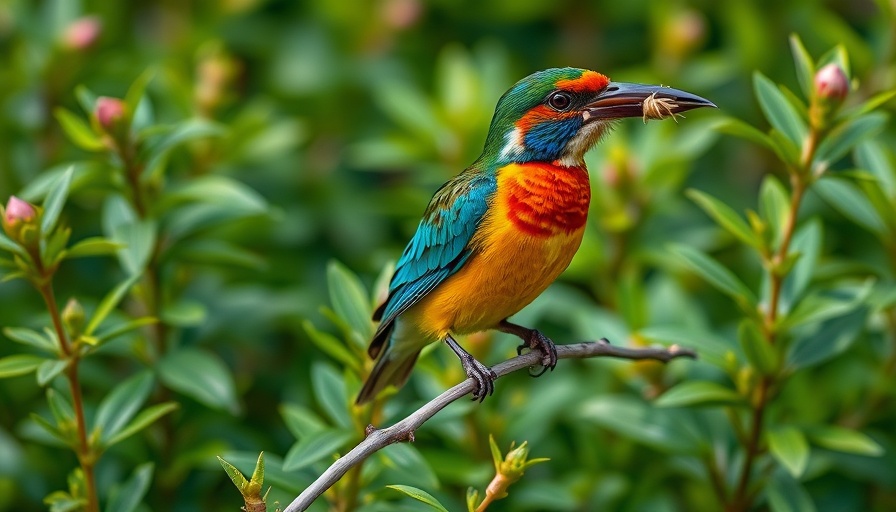 Beautiful bird in South African birding spot with prey in beak.