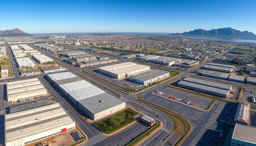 Aerial view of mixed-use developments in Cape Town.