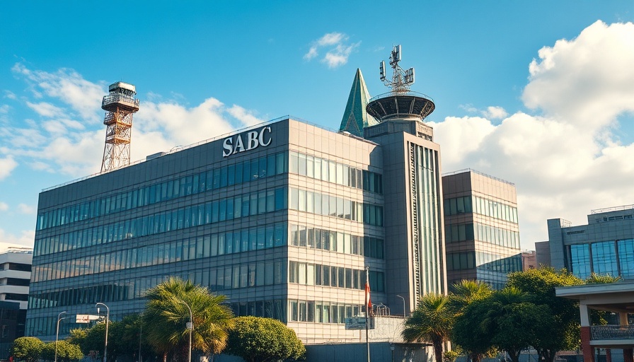 SABC office and broadcasting tower under clear sky