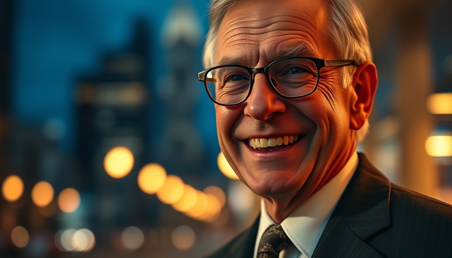 Elderly man in suit smiles warmly at night event, France Morocco energy projects