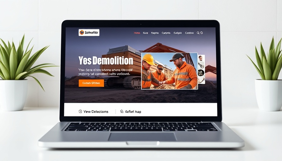 Demolition Services South Africa website on laptop screen.