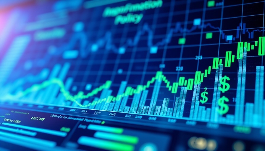 Abstract monetary policy graphic with financial charts and symbols.