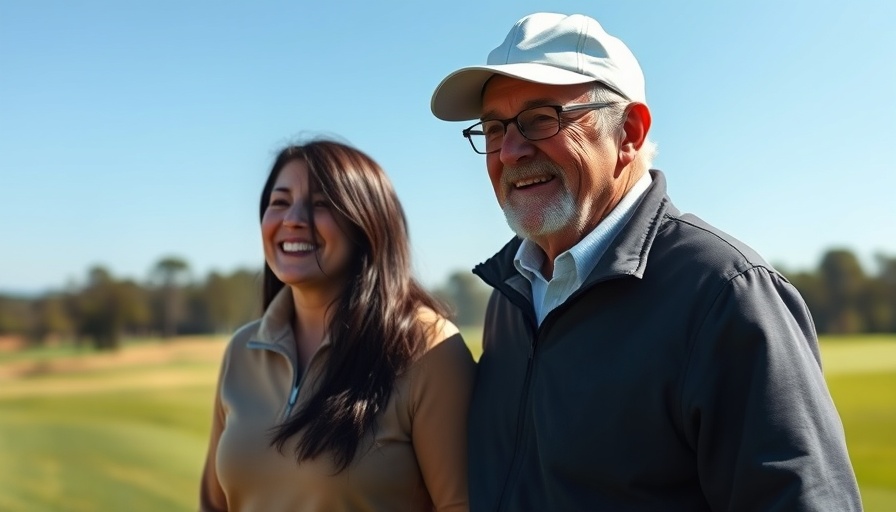 Man and woman on a golf course smiling