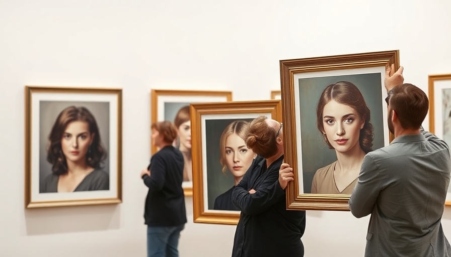 Sotheby’s Old Masters Auction art handlers installing framed portraits.