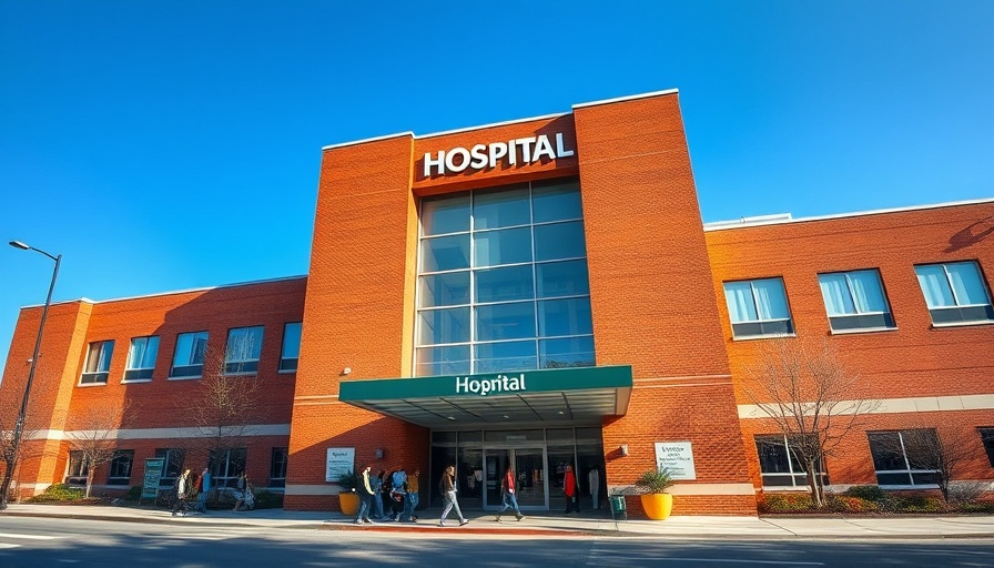 Exterior view of South African hospital highlighting policies.