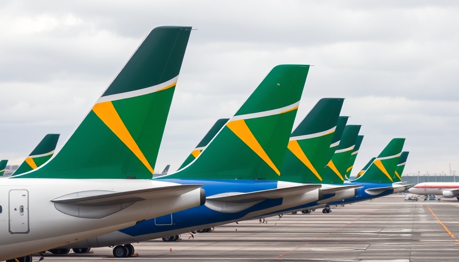 Airplanes with South African flags at airport for South Africa travel destinations.