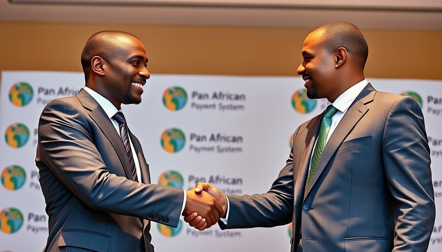 Businessmen at Pan-African Payment System event shaking hands