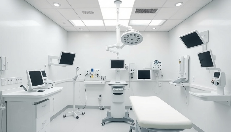 Sterile exam room with visible medical equipment in Eastern Cape education support setting.