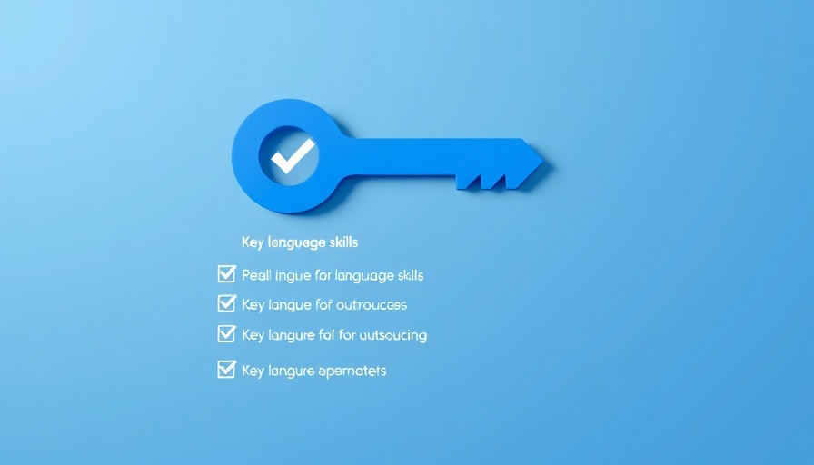 Graphic detailing language skills for outsourcing success.