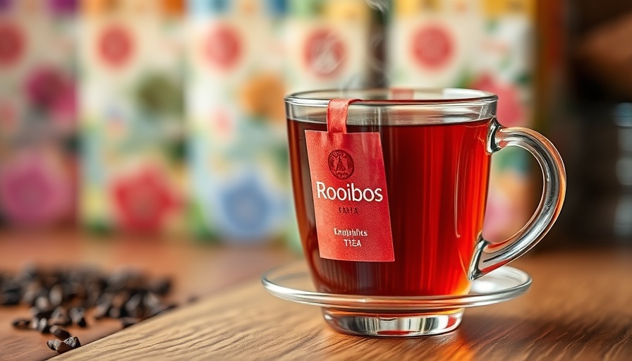 Fresh rooibos tea cup on wood, highlighting Covid-19 health habits.